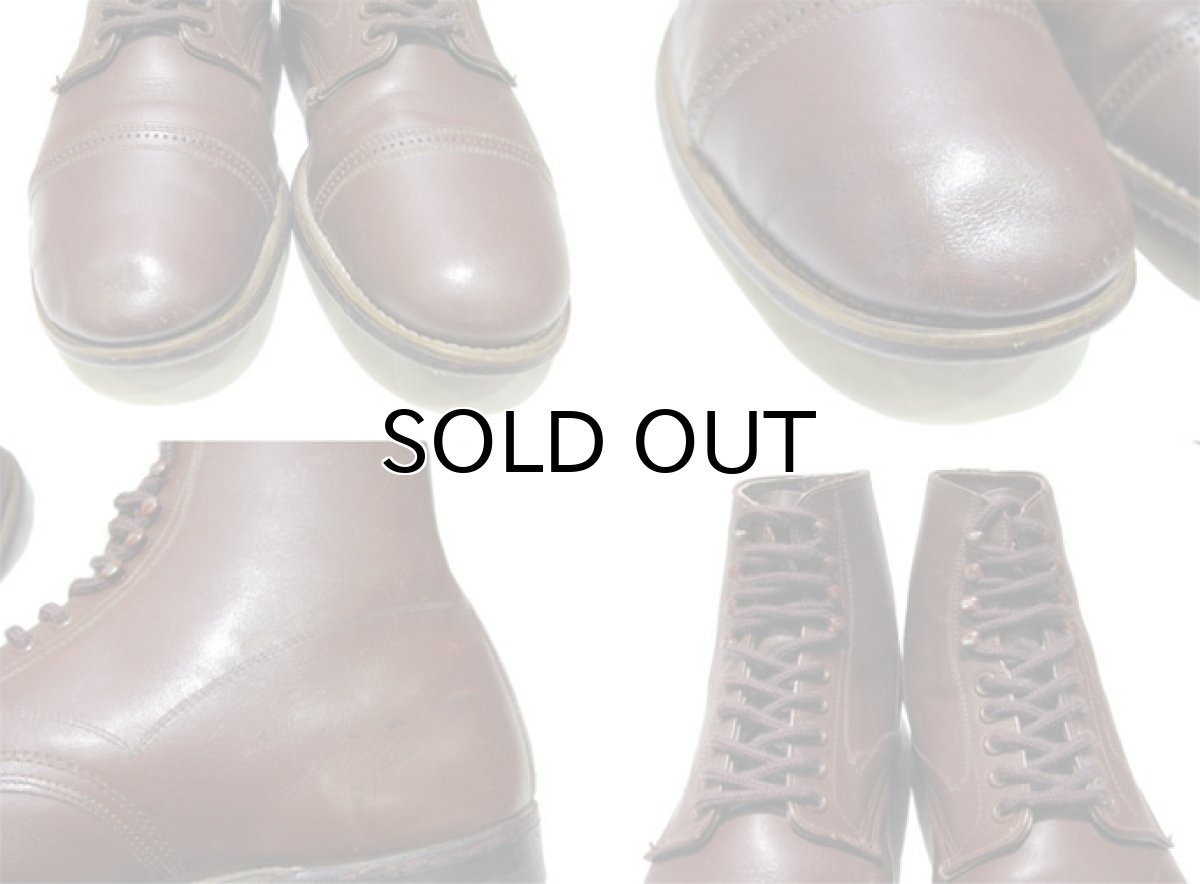 画像4: ~ 1970's "HY-SPOT" Cap Toe Leather Boots　BROWN 　size 約29 cm  ( 表記 11 EE) (4)