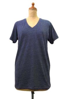 画像1: "alternative apparel" Eco Heather V-neck T-shirts　ECO TRU-NAVY　size XS / S / M / L / XL (1)