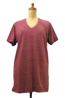 画像1: "alternative apparel" Eco Heather V-neck T-shirts　ECO TRU-BURGUNDY　size XS / S / M / L / XL (1)