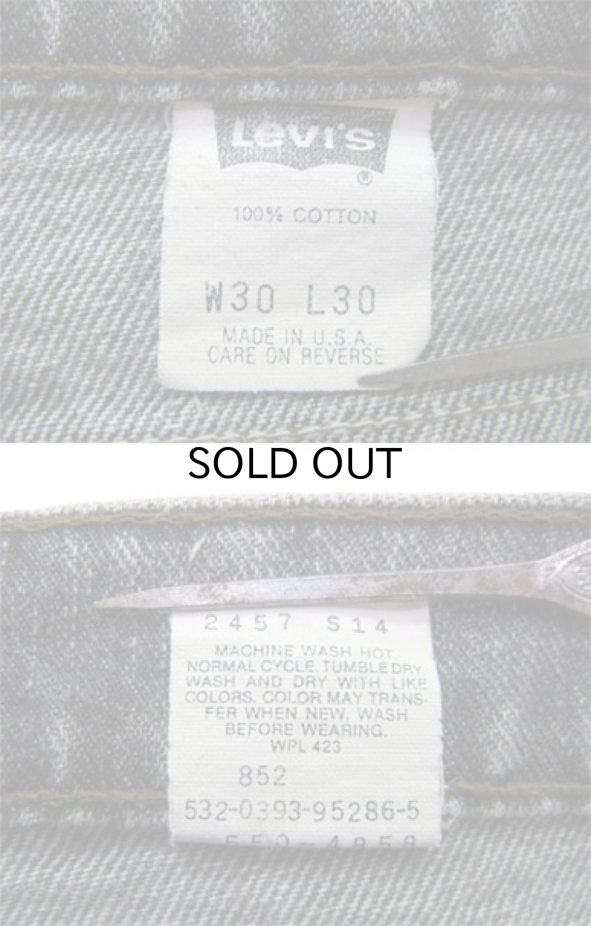 画像4: 1990's~ Levi's 550 Relaxed Fit Denim Tapered Pants　Black Denim　size 30 inch (表記 30 x 30) (4)