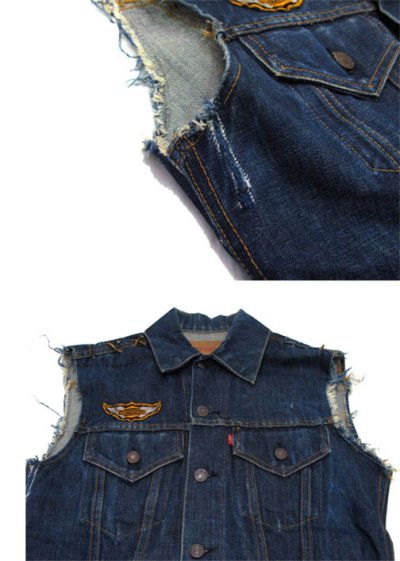 画像3: 1970's "Levi's" 70505e Cutoff Denim Vest　Indigo Blue　size S位  (表記 36)