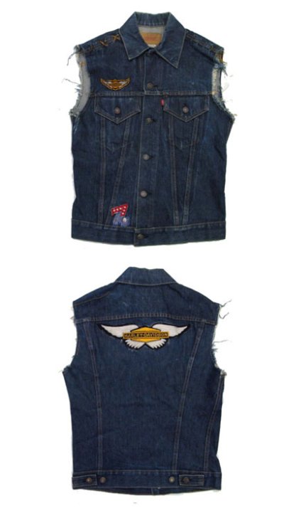 画像1: 1970's "Levi's" 70505e Cutoff Denim Vest　Indigo Blue　size S位  (表記 36)