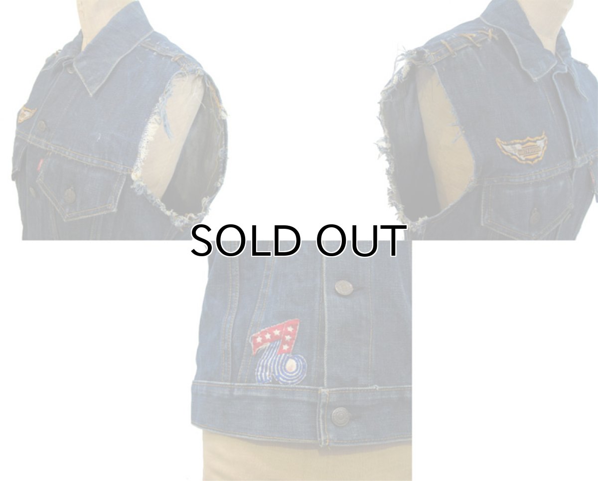画像4: 1970's "Levi's" 70505e Cutoff Denim Vest　Indigo Blue　size S位  (表記 36) (4)