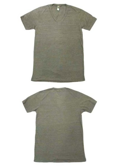 画像1: "alternative apparel" Eco Heather V-neck T-shirts　ECO MILITARY　size XS / S / M / L / XL