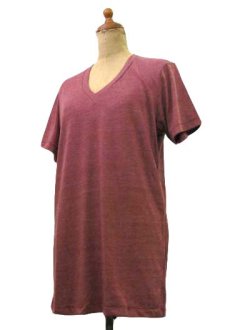 画像2: "alternative apparel" Eco Heather V-neck T-shirts　ECO TRU-BURGUNDY　size XS / S / M / L / XL (2)