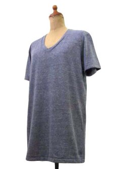 画像2: "alternative apparel" Eco Heather V-neck T-shirts　ECO NAVY　size XS / S / M / L / XL (2)