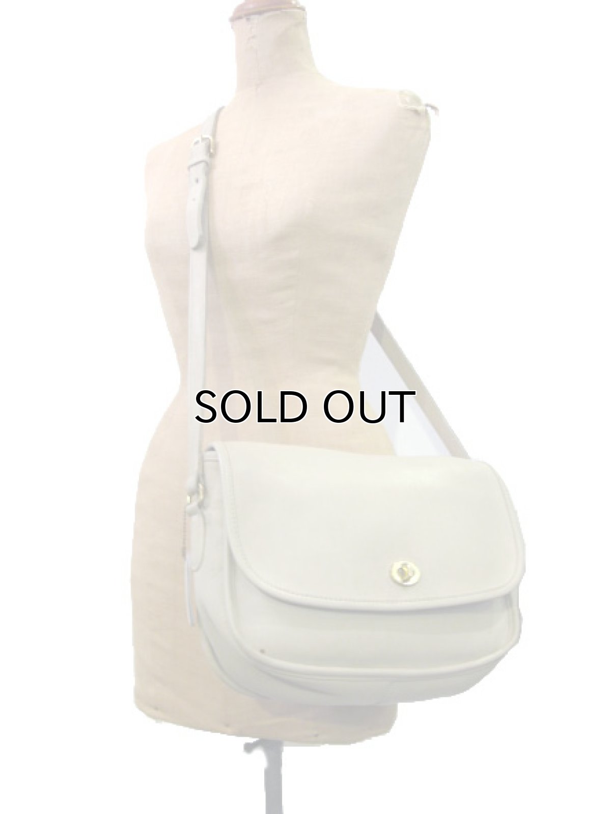 画像2: 1980-90's OLD COACH Leather Shoulder Bag  BEIGE  made in USA (2)