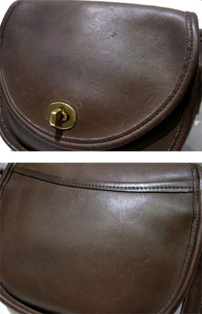 画像1: 1980-90's OLD COACH Leather Poach 　MOCA BROWN　 made in USA