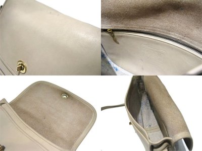 画像1: 1980-90's OLD COACH Leather Shoulder Bag 　BEIGE　 made in USA