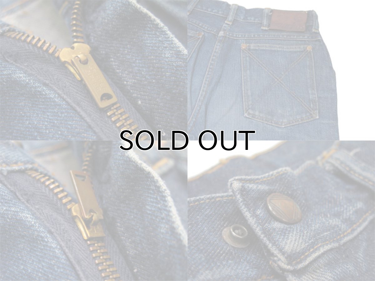 画像4: ~1950's"GAUCHOS" Indigo Denim 5Pocket Pants "Leather Patch"　size  w 28 inch (表記 なし) (4)