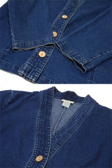 画像3: "TRAVEL SMITH" Collarless Denim Cotton Jacket　Blue Denim　sizeL-XL 位 (表記 Women XL) (3)
