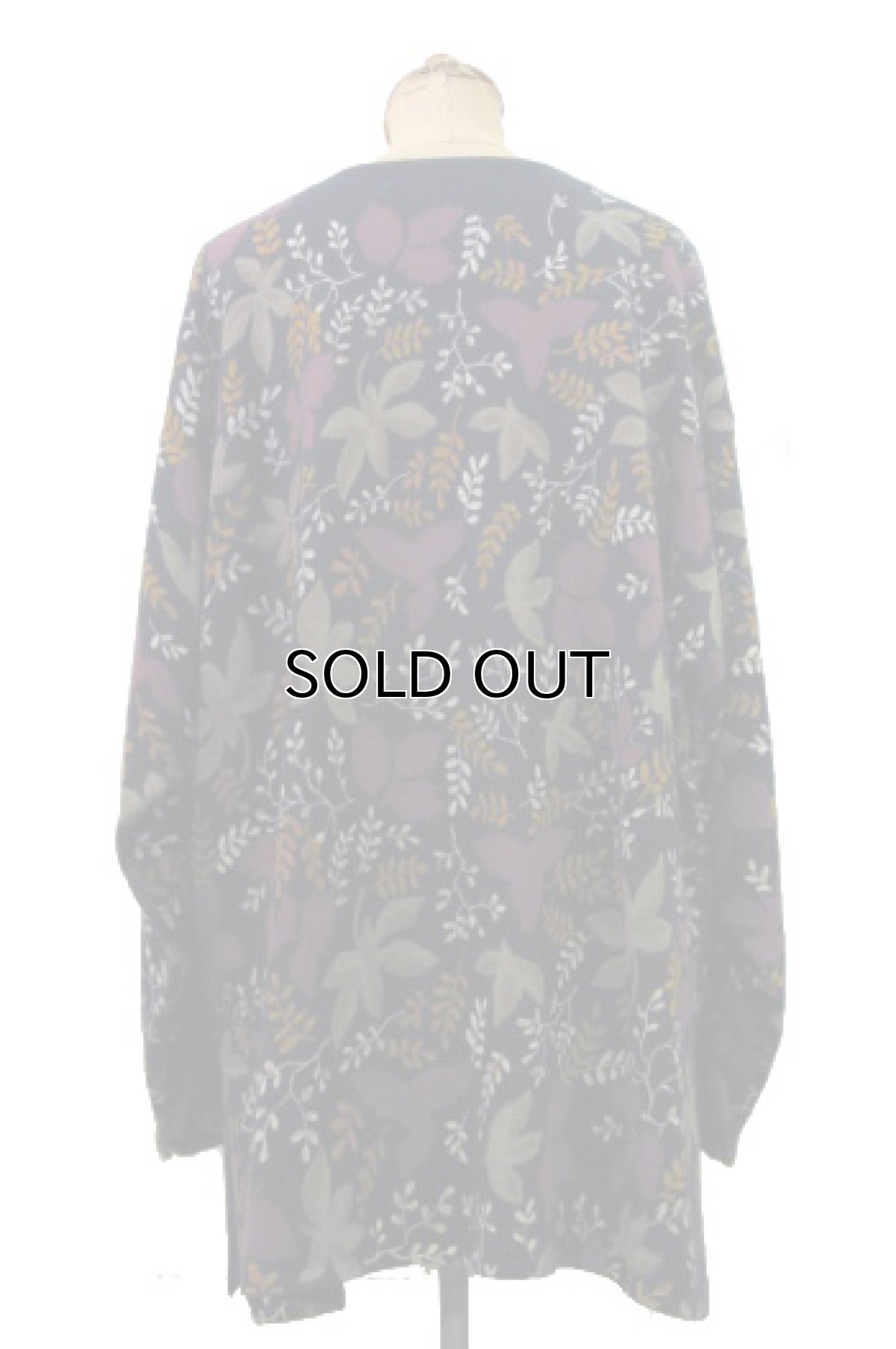 画像2: 1990's~ "CHRYSANTHEME" Pullover Sweater (総柄) NAVY size L (表記 Women 3X) (2)