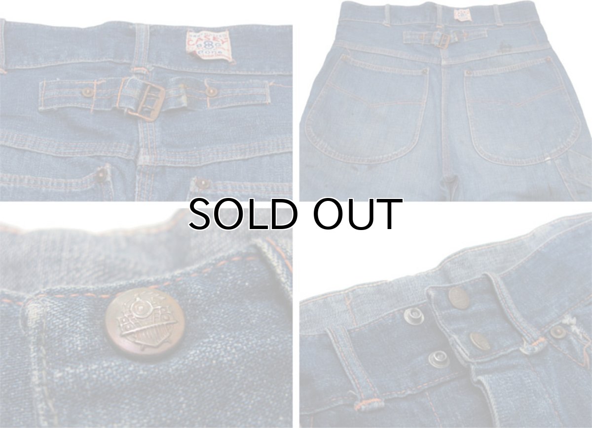 画像3: 1940's"Casey Jones x Big8" Denim Work Pants with Cinch Back　size  w 31.5 inch (表記 なし) (3)