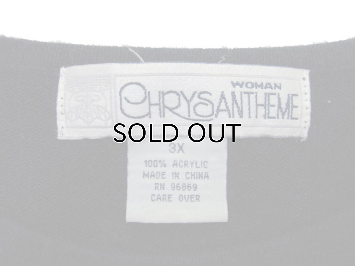 画像4: 1990's~ "CHRYSANTHEME" Pullover Sweater (総柄) NAVY size L (表記 Women 3X) (4)