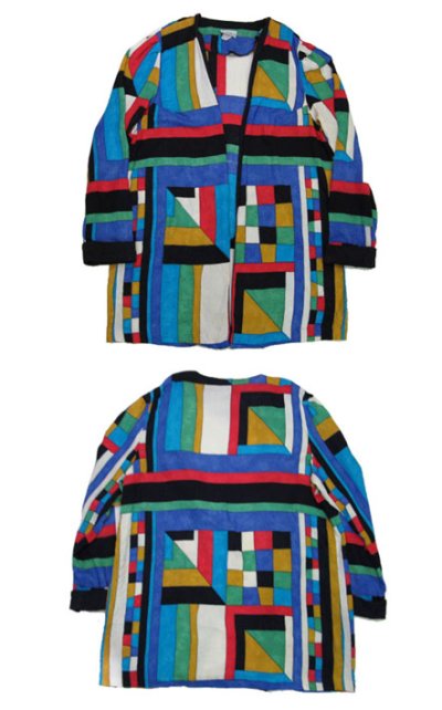 画像1: 1980's~ "K.C. SPENCER" Colorful Rayon Gown　Multi Color　size M- L 位 (表記 18)