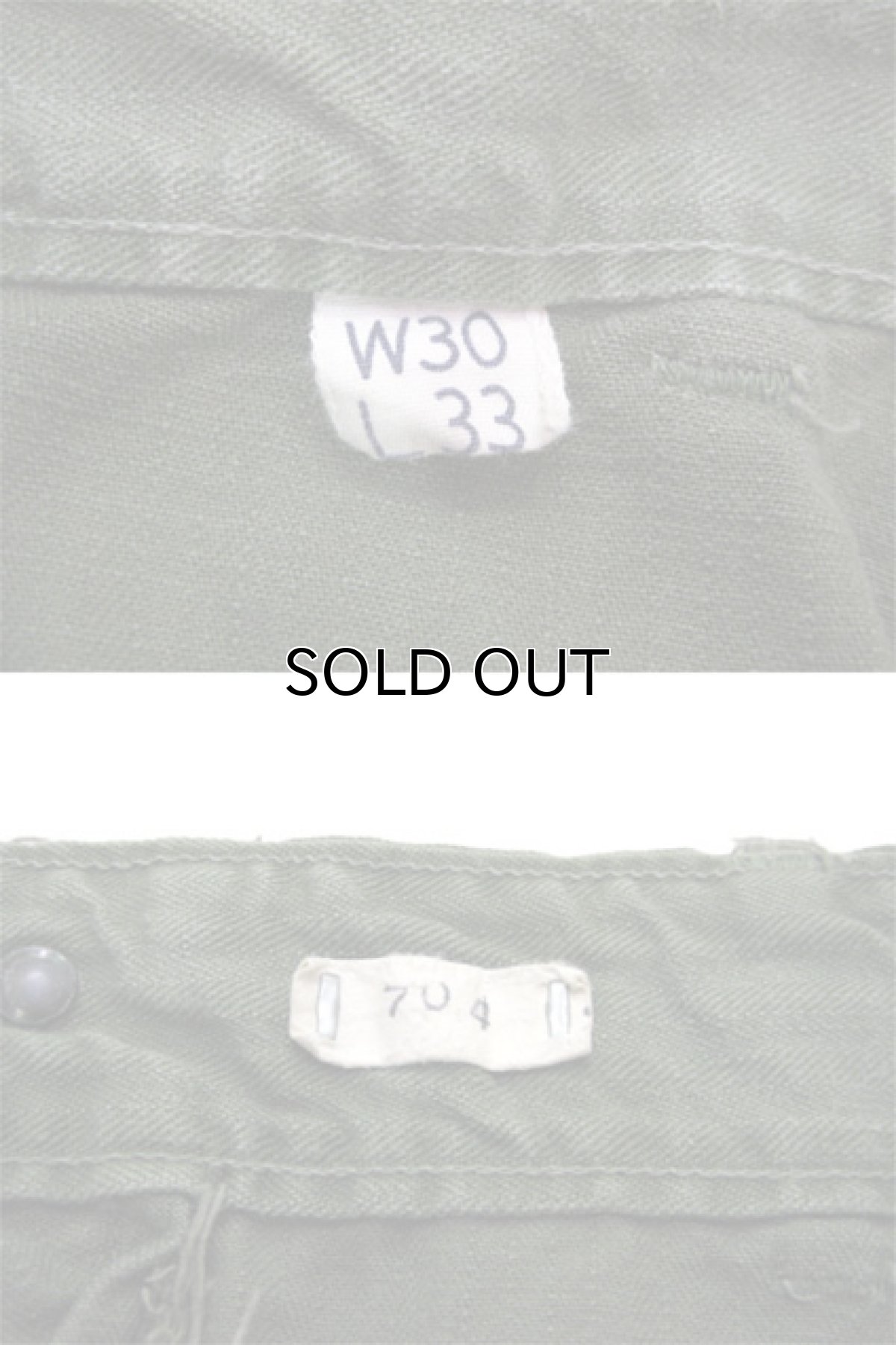 画像4: 1940's U.SARMY M-43 Herringbone Twill Trousers　size w 29.5 inch (表記 w30 / L33) (4)