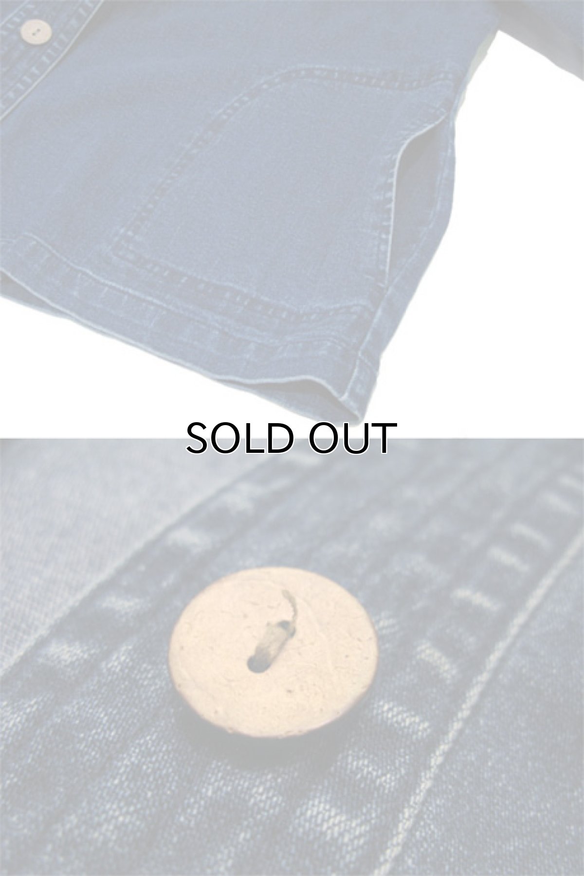 画像4: "TRAVEL SMITH" Collarless Denim Cotton Jacket　Blue Denim　sizeL-XL 位 (表記 Women XL) (4)