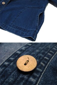画像4: "TRAVEL SMITH" Collarless Denim Cotton Jacket　Blue Denim　sizeL-XL 位 (表記 Women XL) (4)
