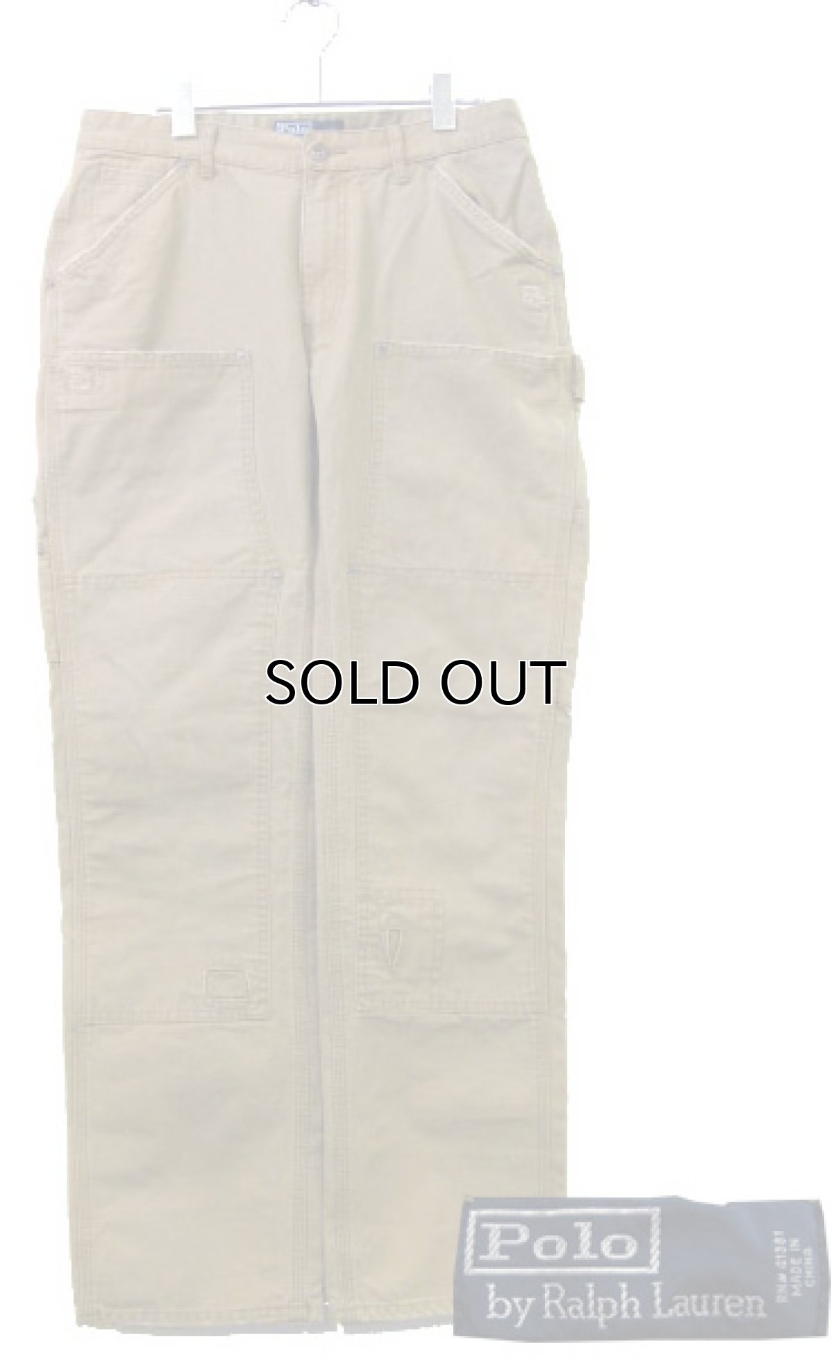 画像1: "Polo by Ralph Lauren" Double Knee Duck Pants　BEIGE　size 33 inch (表記 32L) (1)