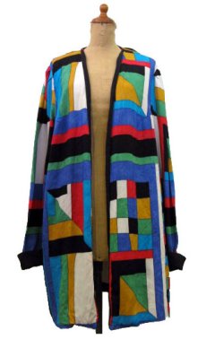 画像1: 1980's~ "K.C. SPENCER" Colorful Rayon Gown　Multi Color　size M- L 位 (表記 18) (1)