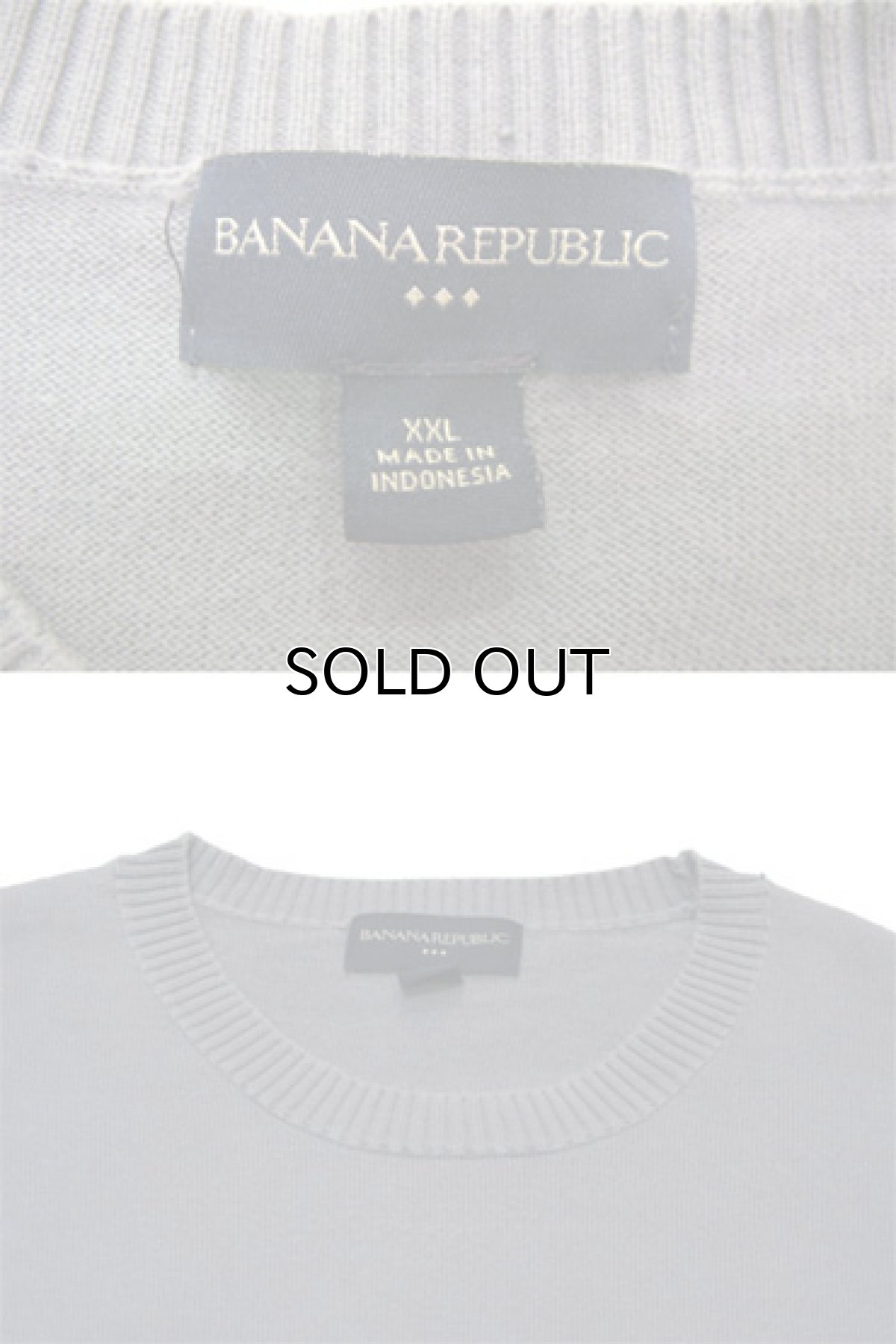 画像3: 1990's~ "BANANA REPUBLIC" Pullover Cotton Sweater　GREY-GREEN　size L (表記 XXL) (3)