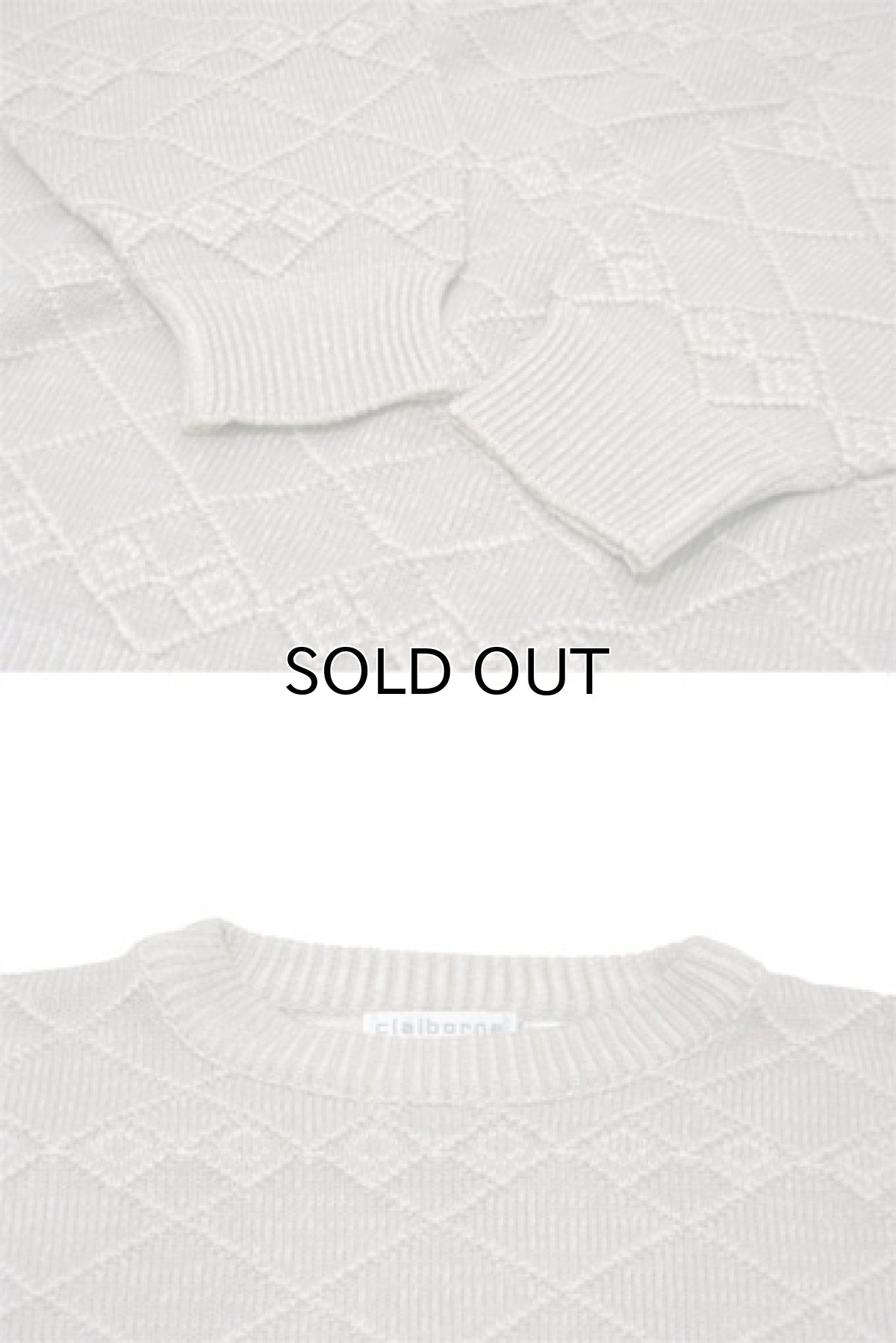 画像3: 1990's~ "CLAIBORNE" Pullover Cotton Sweater　made in USA　BEIGE　size M (表記 M) (3)