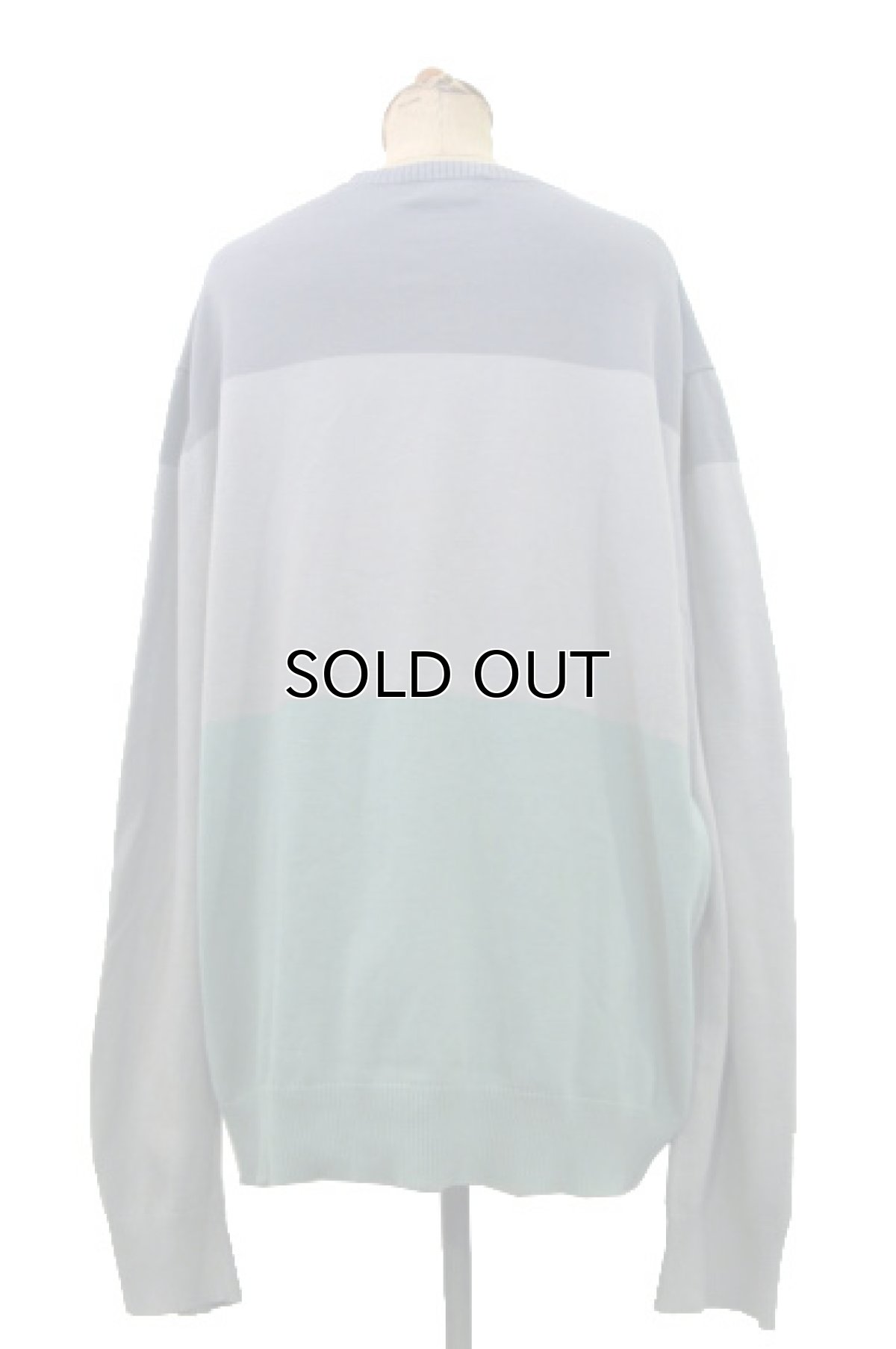 画像2: 1990's~ "BANANA REPUBLIC" Pullover Cotton Sweater　GREY-GREEN　size L (表記 XXL) (2)