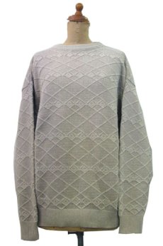 画像1: 1990's~ "CLAIBORNE" Pullover Cotton Sweater　made in USA　BEIGE　size M (表記 M) (1)