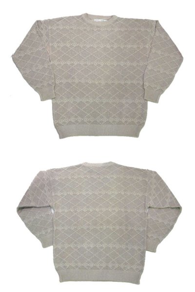 画像1: 1990's~ "CLAIBORNE" Pullover Cotton Sweater　made in USA　BEIGE　size M (表記 M)
