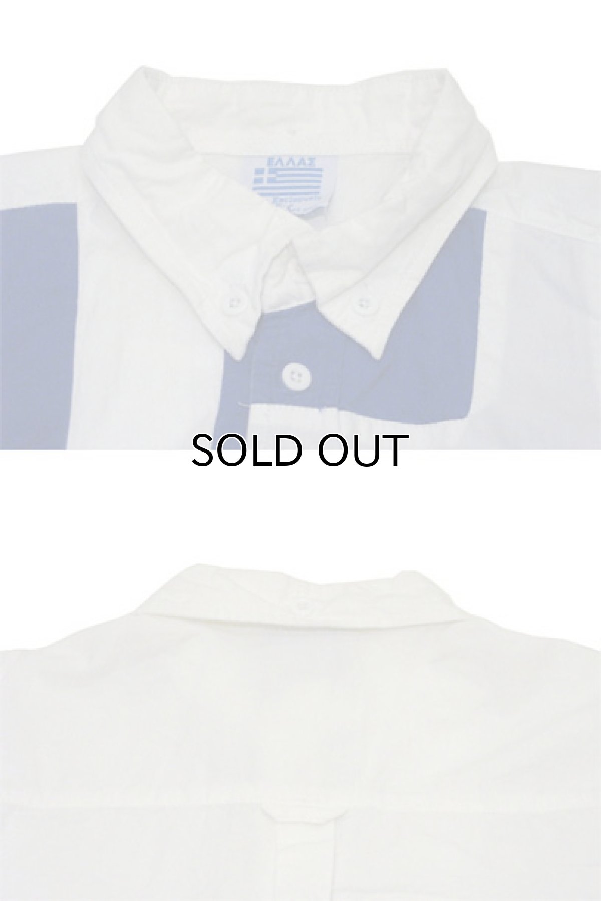 画像2: 1980's~ EUROPE L/S Design Cotton Shirts　WHITE / BLUE　size S (表記 XS) (2)