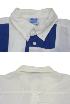 画像2: 1980's~ EUROPE L/S Design Cotton Shirts　WHITE / BLUE　size S (表記 XS) (2)