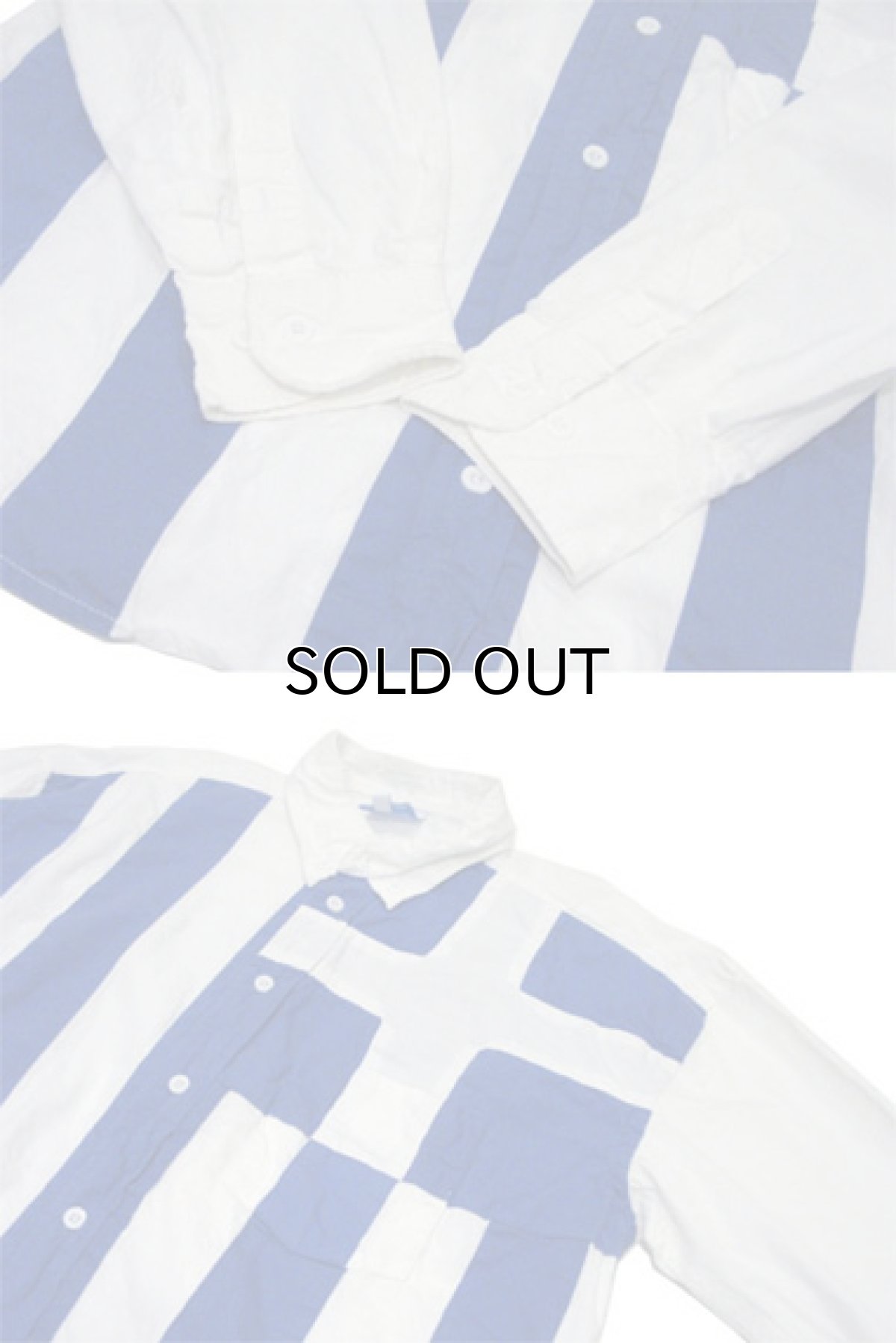 画像3: 1980's~ EUROPE L/S Design Cotton Shirts　WHITE / BLUE　size S (表記 XS) (3)