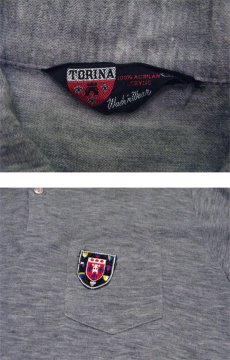 画像2: 1970's "TORINA" L/S Mods Shirts Polo Style　Heather Grey　size M-L (表記 L) (2)