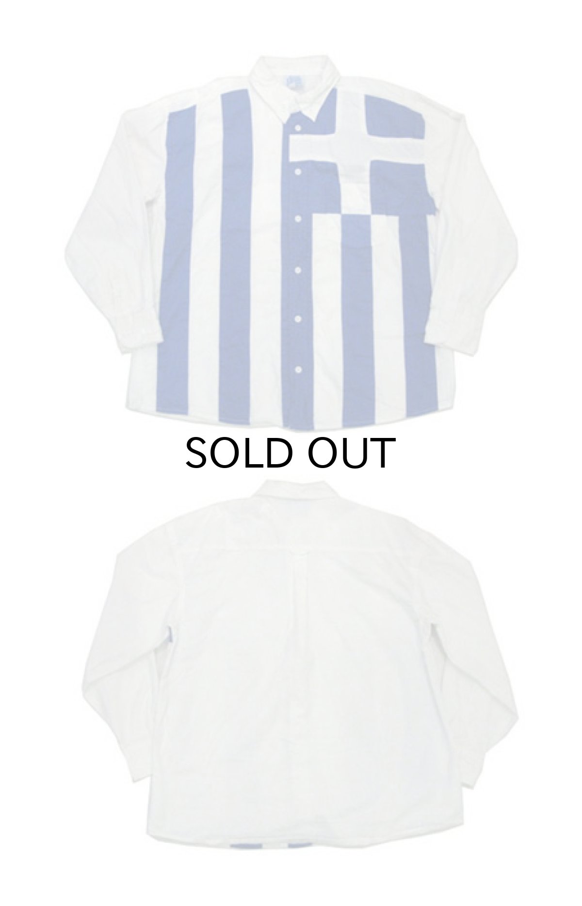 画像5: 1980's~ EUROPE L/S Design Cotton Shirts　WHITE / BLUE　size S (表記 XS) (5)