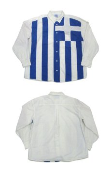 画像5: 1980's~ EUROPE L/S Design Cotton Shirts　WHITE / BLUE　size S (表記 XS) (5)