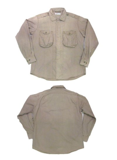 画像1: 1980's~ "FACONABLE" L/S Design Cotton Shirts　BEIGE　size L-XL (表記 5)