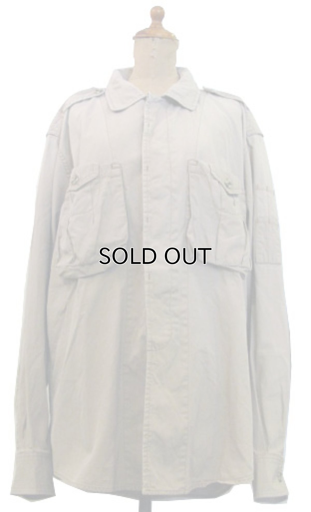 画像1: 1980's~ "FACONABLE" L/S Design Cotton Shirts　BEIGE　size L-XL (表記 5) (1)
