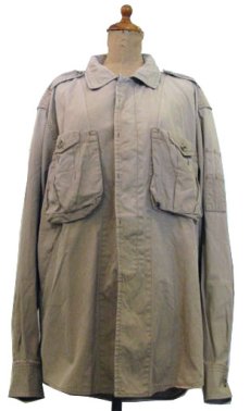 画像1: 1980's~ "FACONABLE" L/S Design Cotton Shirts　BEIGE　size L-XL (表記 5) (1)