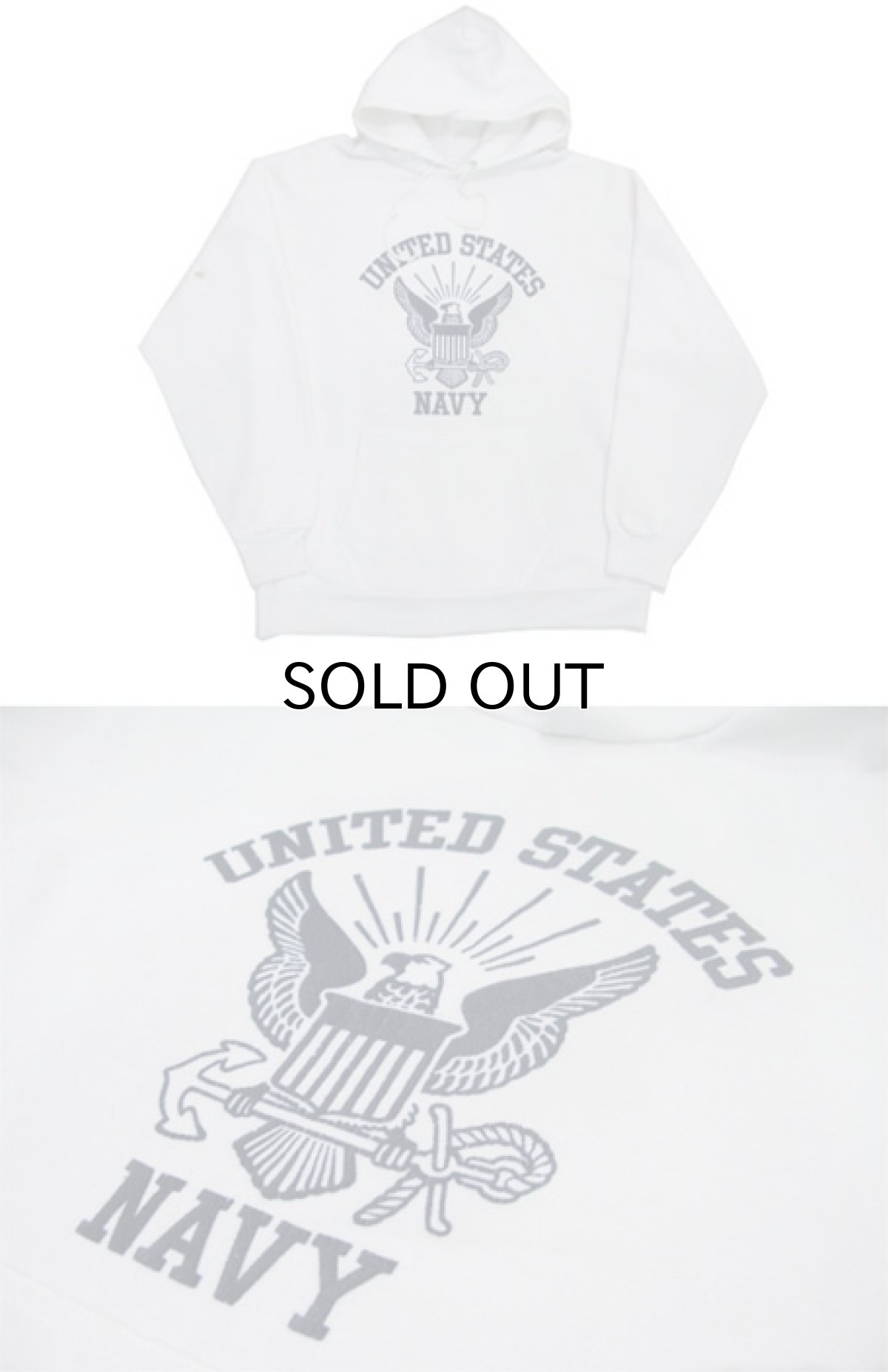 画像3: 1980's~ "U.S.NAVY" Print Sweat Parka color : WHITE size M 位 (表記 なし) (3)