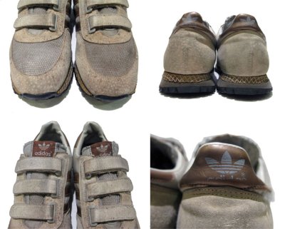 画像1: 1980's "adidas"  Running Sneaker "velcro tape"　made in TAIWAN　BEIGE　size US 10 (28cm)