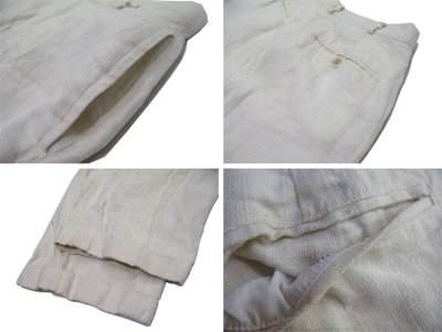 画像2: 1980's "BANANA REPUBLIC" Two-Tuck Linen Trousers　NATURAL　size 28 inch (表記 なし)