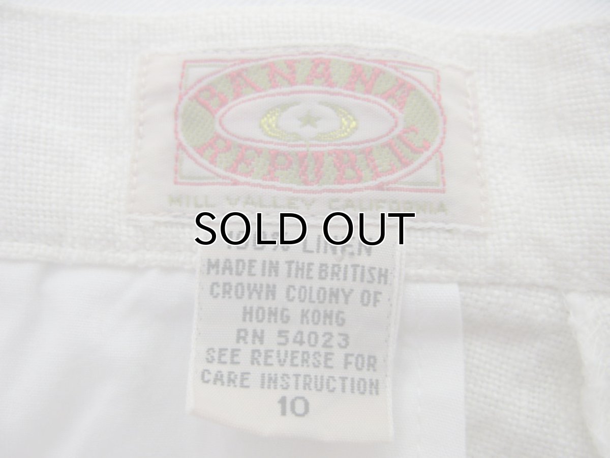 画像3: 1980's "BANANA REPUBLIC" Two-Tuck Linen Trousers NATURAL size 28 inch (表記 なし) (3)