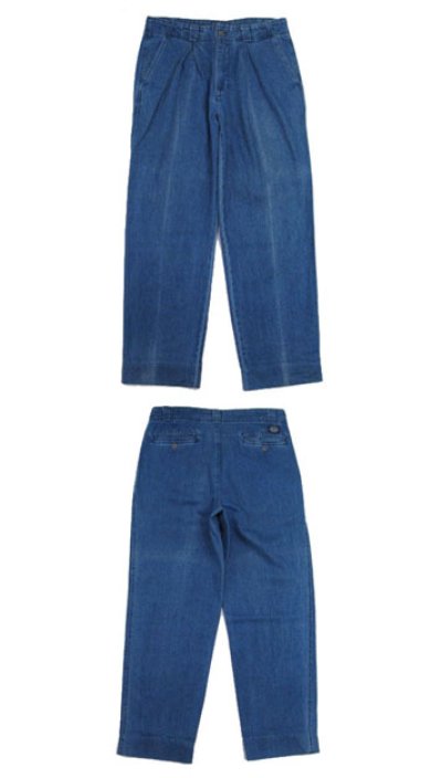 画像1: 1990's "Dockers - Levi's" Two-Tuck Denim Trousers　Blue Denim　size 33 inch (表記 32 x 31)