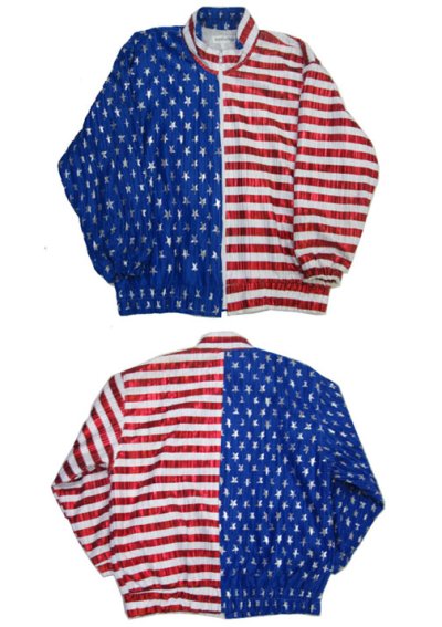 画像1: 1990's "Jacket by Design" Zip Up Jacket "American Flag"　WHITE / BLUE RED　size M位 (表記 不明)
