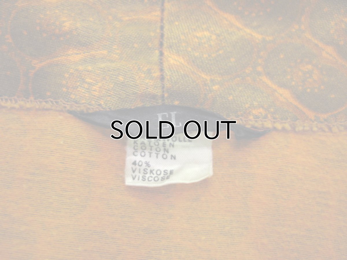 画像3: ~1970's "EL" OLD Europe Satin Dress Gown  ORANGE (総柄) size Free (表記 なし) (3)