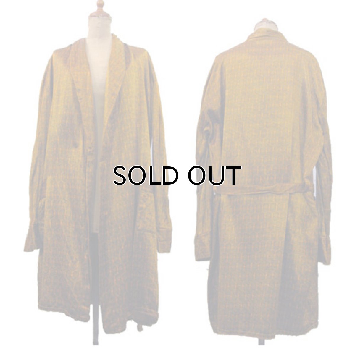 画像2: ~1970's "EL" OLD Europe Satin Dress Gown  ORANGE (総柄) size Free (表記 なし) (2)