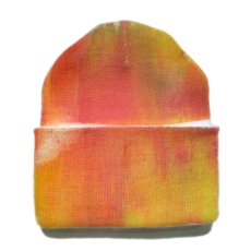 画像1: "MAGIO HEADWEAR" Painted Acryl Watch Cap　color : WHITE x Paint (1)