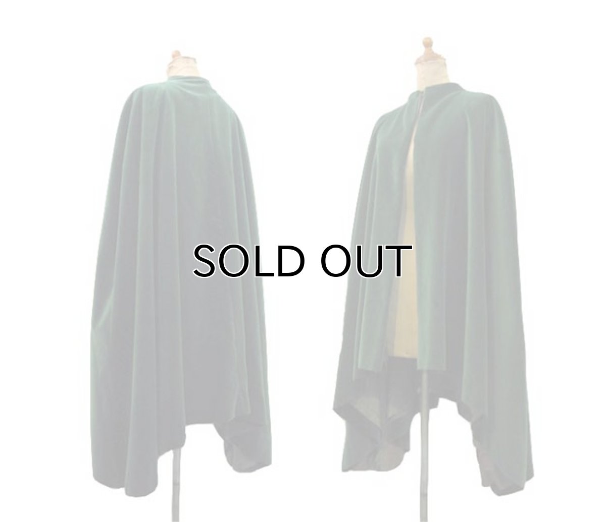 画像2: OLD Europe Velvet Cape color : GREEN size Free (表記 なし) (2)