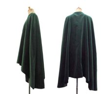 画像3: OLD Europe Velvet Cape　color : GREEN　size Free (表記 なし) (3)