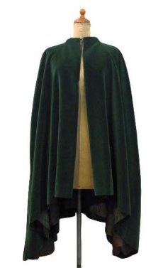 画像1: OLD Europe Velvet Cape　color : GREEN　size Free (表記 なし) (1)